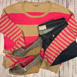 Gap Pink and Tan Sweater S